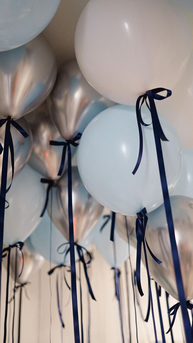 Floating Balloons/Ceiling Balloons with Satin Ribbon & Bow – Cutie Balloons