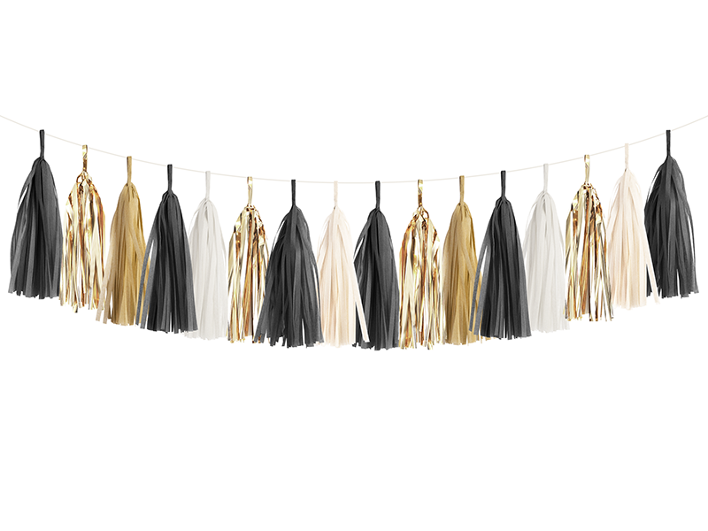 Gold and white tassel garland new arrivals